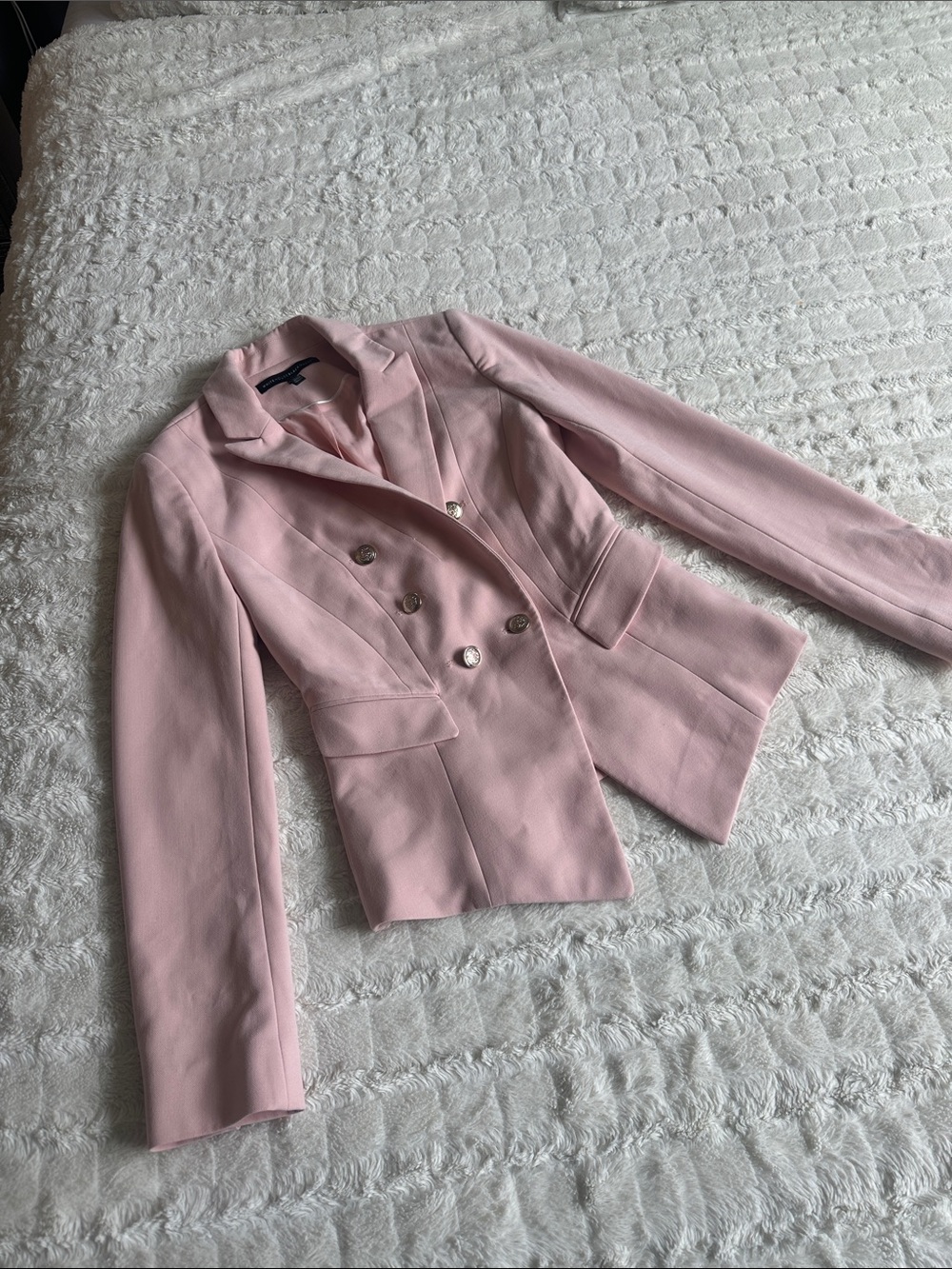 White House Black Market Light Pink Double-Breasted Blazer